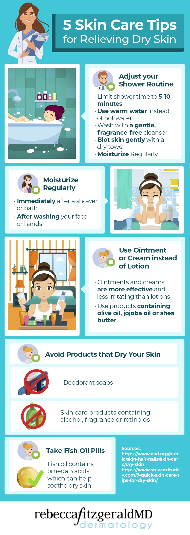 infographic - skin care tips for relieving dry skin